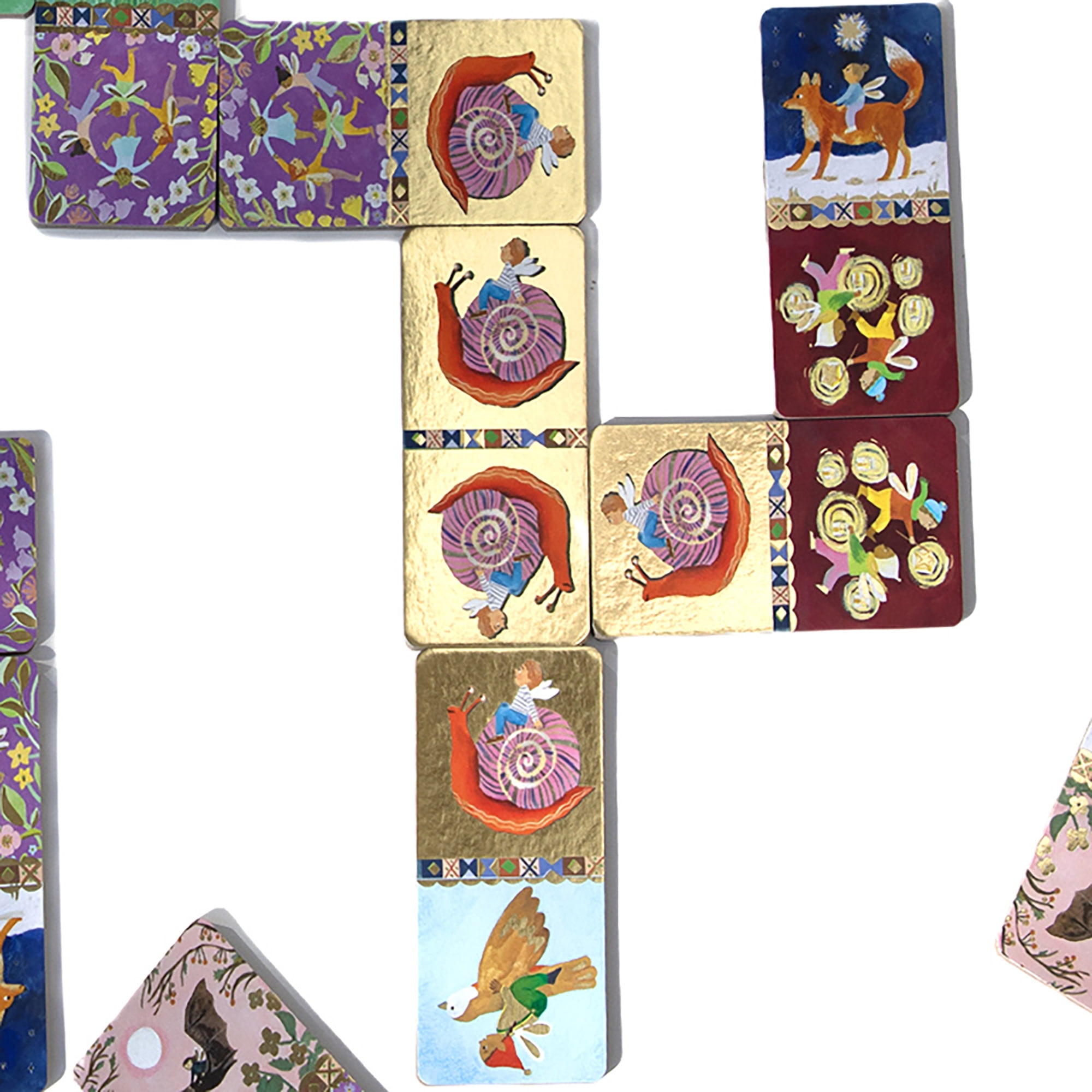 eeBoo Cottage Fairies Giant Shiny Dominoes, Ages 3+, For 2+ Players - Reinforces Matching, Counting, And Sequencing Skills Through Hands-On Play