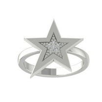 ARAIYA 10K White Gold Round Diamond Fashion Band Ring (1/20 cttw, I-J Color, I2-I3 Clarity), Size 10