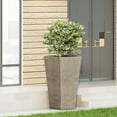 thumbnail image 4 of LifeSky MGO Planter for Large Plants: 31 Inch Tall Square Planter - Lightweight Concrete with Stone Finish for Porch & Garden - No Assembly Indoor Outdoor Planter, 4 of 5