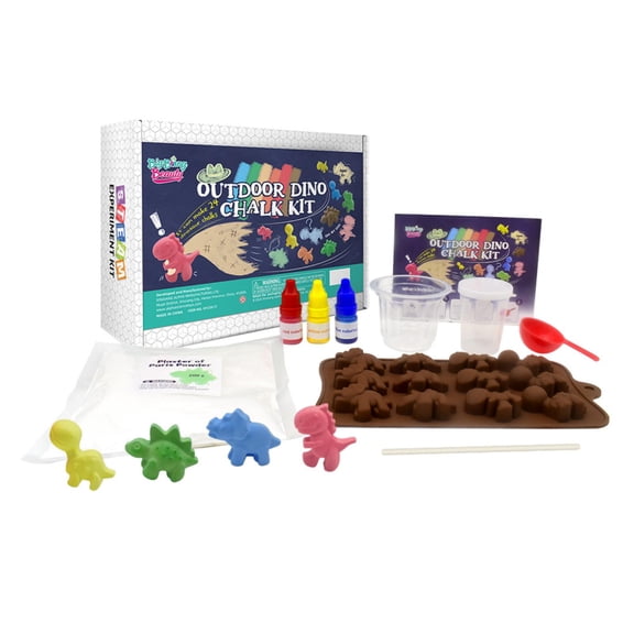 Dinosaur Chalk Diy Kit Washable - Easy Clean Up - Unleash Your Imagination, Cultivate ChildrenS Practical Ability, Thinking Ability And Artistic Thinking, Make The Cutest Dinosaur Chalk