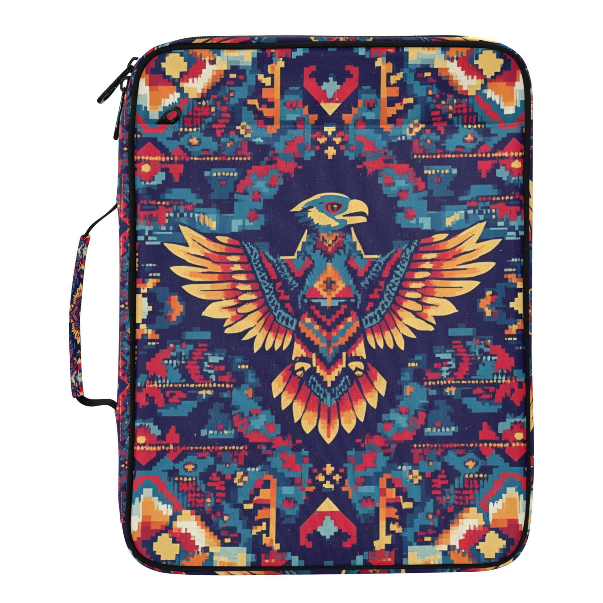 FORMRS Accordion File Folder A4 Size 7-Pocket Expanding Document Organizer Bag with 3 Ring Binder, Geometric Eagle