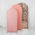 thumbnail image 4 of BalsaCircle 3 Blush Rose Gold Fitted Assorted Round Top Wedding Arch Backdrop Stand Covers Party Events Decorations Supplies, 4 of 8