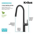 thumbnail image 6 of Kraus Oletto Tall Modern Pull-Down Single Handle Kitchen Faucet in Matte Black, 6 of 14