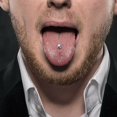 thumbnail image 3 of BodyJewelryOnline (14g ) Barbell Tongue Ring Anodized Multi-Color Titanium with Jewel, 3 of 3