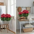 thumbnail image 5 of Morttic 2 Pcs Artificial Geraniums for Outdoor Silk Geranium Flowers Red Artificial Geranium Bush Faux Flowers Geraniums Branch for Garden Patio Grave Cemetary Vase Table Centerpiece Indoor Decor, 5 of 7