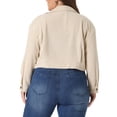 thumbnail image 4 of DARING DIVA Women's Plus Size Button Down Long Sleeve Shacket Jacket 1X Apricot, 4 of 6