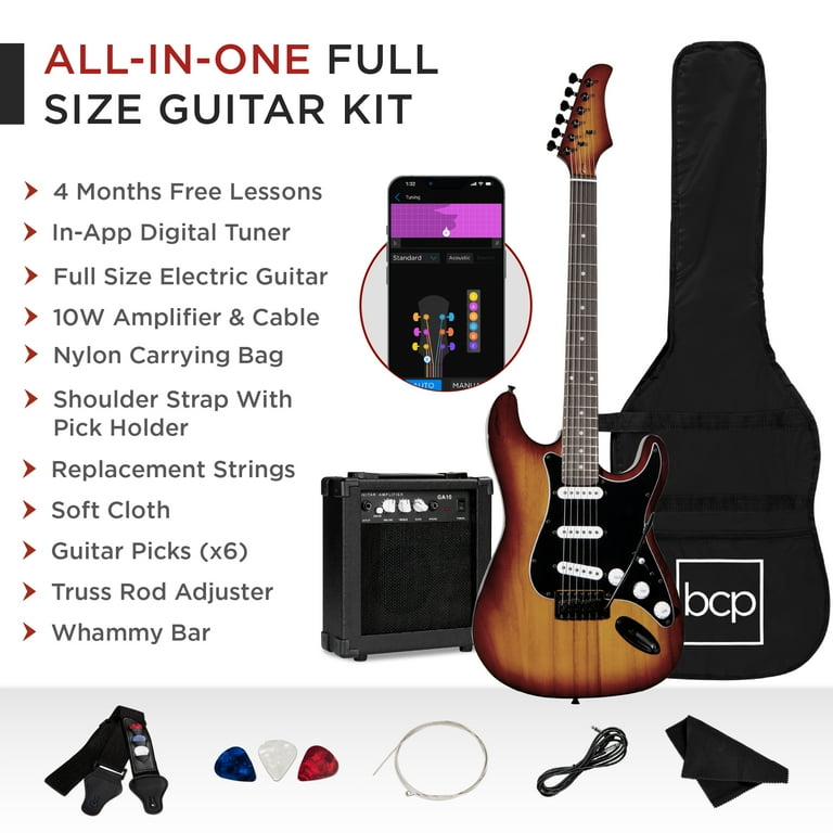 Best Choice Products 39in Full Size Beginner Electric Guitar
