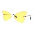 thumbnail image 2 of Womens Die Cut Butterfly Shape Rimless Funky Party Sunglasses Gold Yellow, 2 of 4