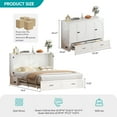 thumbnail image 6 of Puremind Queen Size Murphy Bed with Mattress and Charging Station, Cabinet Bed with Storage Drawer, Murphy Bed Furniture for Bedroom/Office/Guest Room, White, 6 of 7