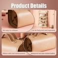 thumbnail image 3 of Roll up Makeup Bag, Large Travel Makeup Bag, Foldable Makeup Bag, Waterproof Hanging Toiletry Bag with 4 Clear Detachable Interior Pockets, Portable Cosmetic Bag for Women Travel Essentials (Khaki), 3 of 6