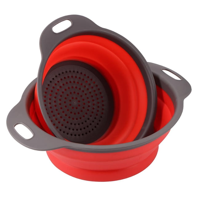 Polso Colapsable Silicona Silicona Vegetal Fruta De Fruta Drenaje Filandero Filandero Colapsable Manejo De Cocina Herramientas De Cocina,1Set 2Pcs matsuzay HA026131-01
