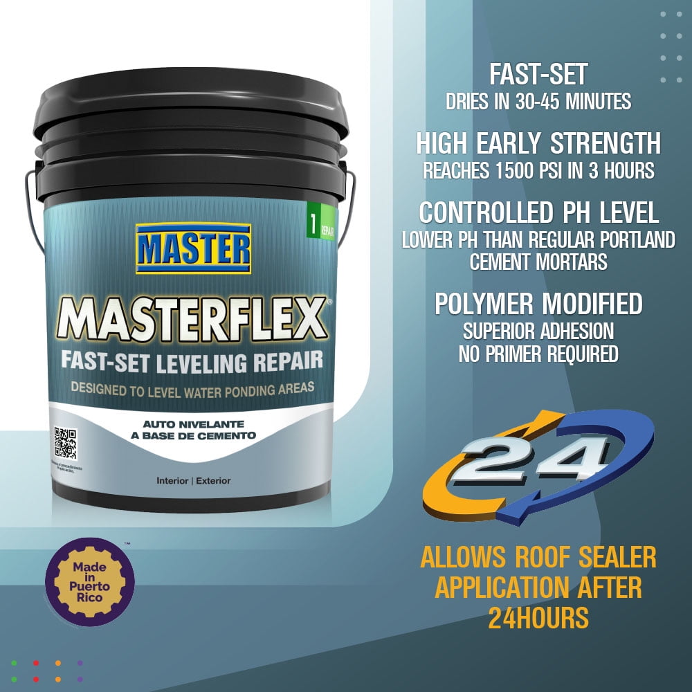 Masterflex Fast-Set Leveling Repair Self-Leveling Cement Based,  40 lb.