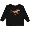 thumbnail image 3 of Inktastic Galloping Brown Horse-stylized Illustration Boys or Girls Long Sleeve Toddler T-Shirt, 3 of 5