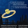 thumbnail image 2 of Gem Stone King 14K Two Tone Gold Canary Mystic Topaz and Lab Grown Diamond Engagement Ring for Women | 0.96 Cttw | Oval 7X5MM | Gemstone November Birthstone | Size 5, 2 of 6