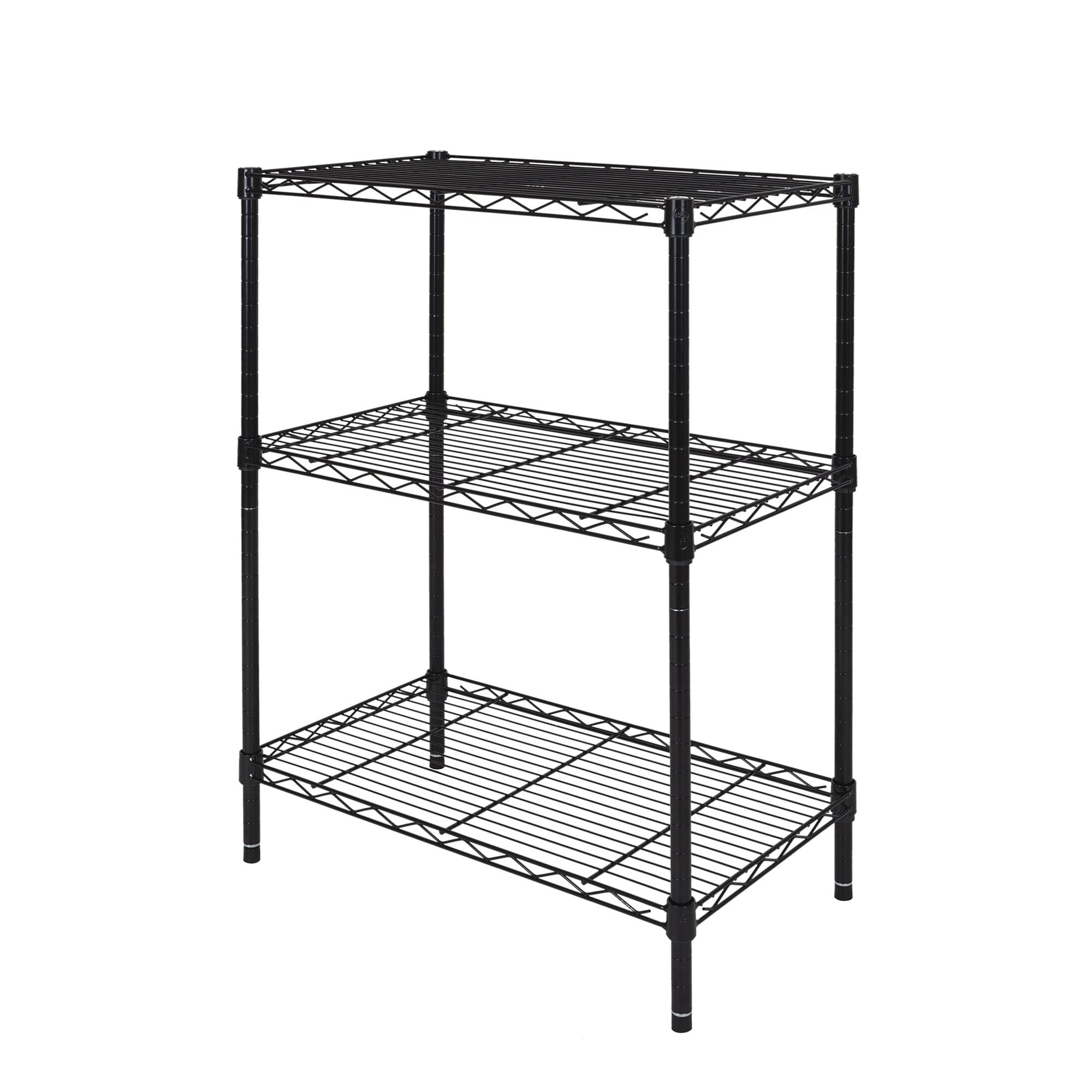 Hyper Tough Multipurpose 3-Tier Wire Shelving Rack, Black, 750 lbs Capacity