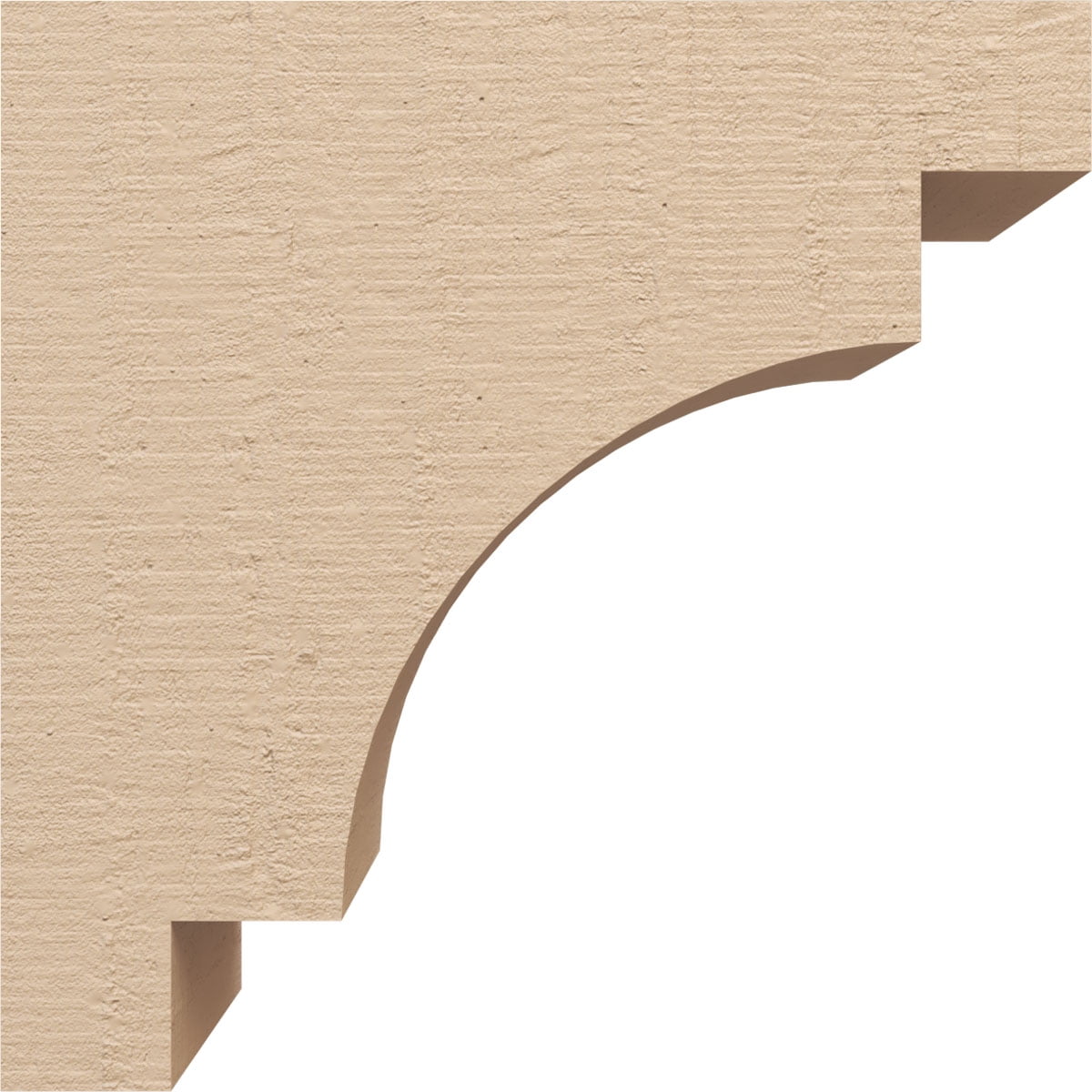 6"W x 12"D x 12"H Classic Mediterranean Rough Cedar Woodgrain TimberThane Corbel, Primed Tan