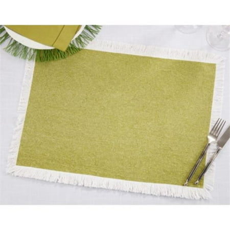 

Saro Lifestyle 443.K1420B 14 x 20 in. Fringe Border Placemats Kiwi - Set of 4
