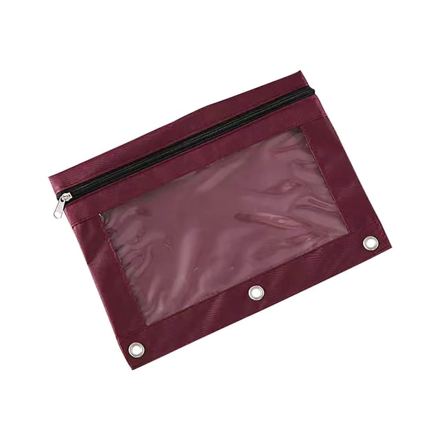 Three-hole Pencil Case Single Zipper Transparent PVC Document Storage Bag Detachable Folder Large Capacity Pencil Case