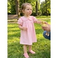 thumbnail image 5 of Cenuakty Toddler Baby Girl Summer Dress A Line Casual Solid Color Ruffled Trim Doll Collar Short Sleeve Dress, 5 of 9