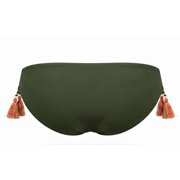 SO Olive Green Strappy Tassel Hipster Bikini Swim Bottom Swimwear Juniors' XS