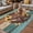 Brown Teal Yellow, variant on Country Star Vintage Outdoor Rug for Patio/Deck/Porch, Non-Slip Large Area Rug 6 x 9 Ft, Sunflower Farmhouse Teal Brown Western Berry Indoor Outdoor Rugs Washable Area Rugs, Camping Rug Carpet Runner