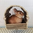 thumbnail image 3 of Large Wooden Rabbit Nest Bunny House and Hideouts Small Animal Play Hideaway Hut for Indoor Adult Rabbit Guinea Pig Chilla Habitat (Arch), 3 of 5