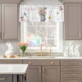 thumbnail image 5 of Valance Curtains for Kitchen Windows Happy Easter Words Watercolor Bunny Rod Pocket Valance Spring Flowers Short Window Curtain Topper for Bedroom Living Room Bathroom 42x12in,1&nbsp;Panel, 5 of 9