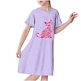 thumbnail image 1 of RXIRUCGD 2025 Vêtements d'Été pour Enfants 3-12 Ans Mode Imprimée Pyjama Rêveur Mi-Mollet Chemise de Nuit, 1 of 3
