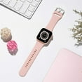 thumbnail image 2 of Silicone strap For Apple Watch band 40mm 44mm 45mm 41mm 38mm 42mm sport wristband bracelet iWatch series 7 6 5 4 3 se, 2 of 7