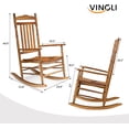 thumbnail image 5 of VINGLI Wooden Rocking Chair Outdoor Set of 2, Patio Rockers with High Back, Support 450 LBS Rocking Chairs, for Porch, Patio, Balcony, Garden, Yard (Oak, 2 PCS), 5 of 7