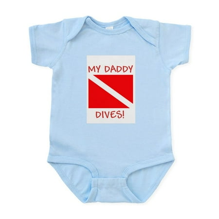 

CafePress - &Quot;Daddy Dives&Quot; SCUBA Diving Infant Bodysu - Baby Light Bodysuit Size Newborn - 24 Months