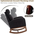 thumbnail image 4 of Modern Rocking Chair, Upholstered Nursery Glider Rocker Chair for Baby, Comfy Armchair with Side Pocket, Living Room Lounge Arm Chair, High Backrest with Headrest Shape Design, 4 of 6