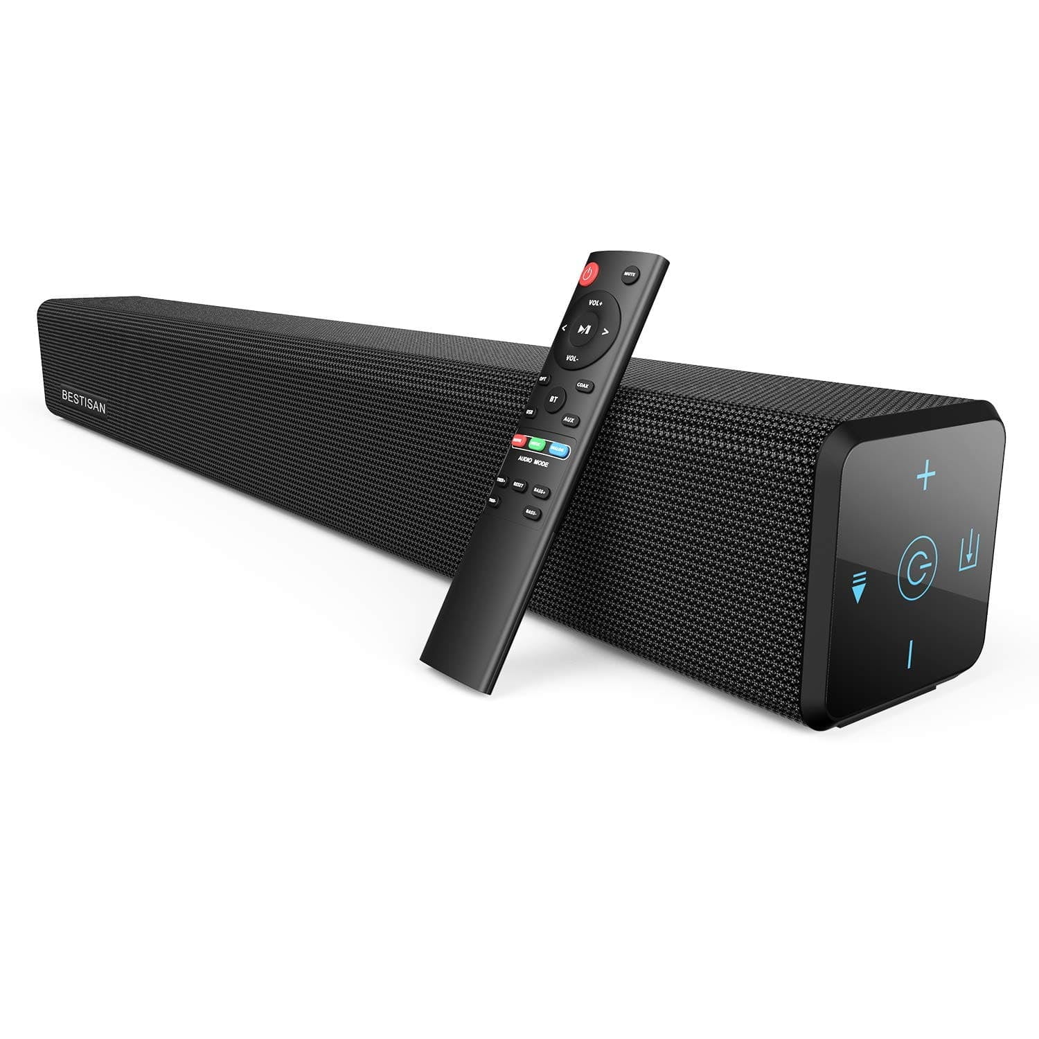 Inch Soundbar, Bestisan 2.1 Channel Bluetooth 5.0 Sound Bar with Built