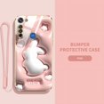 thumbnail image 3 of Funda Linda Motorola Moto G8 Plus/G8 Power Lite Play Dibujos Animados Pequeño Conejo Blanco Con Cuerda De Silicona De Lujo Galvanizada De Alta Calidad Agujero Fino Para Teléfono, 3 of 3