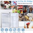 thumbnail image 4 of Compact refrigerator with freezer, 3.2 Cu.Ft Mini Fridge with Freezer, Single Door Mini Fridge, 5 Settings Adjustable Thermostat, Mini Refrigerator for Dorm, Office, Bedroom, Silver, 4 of 9