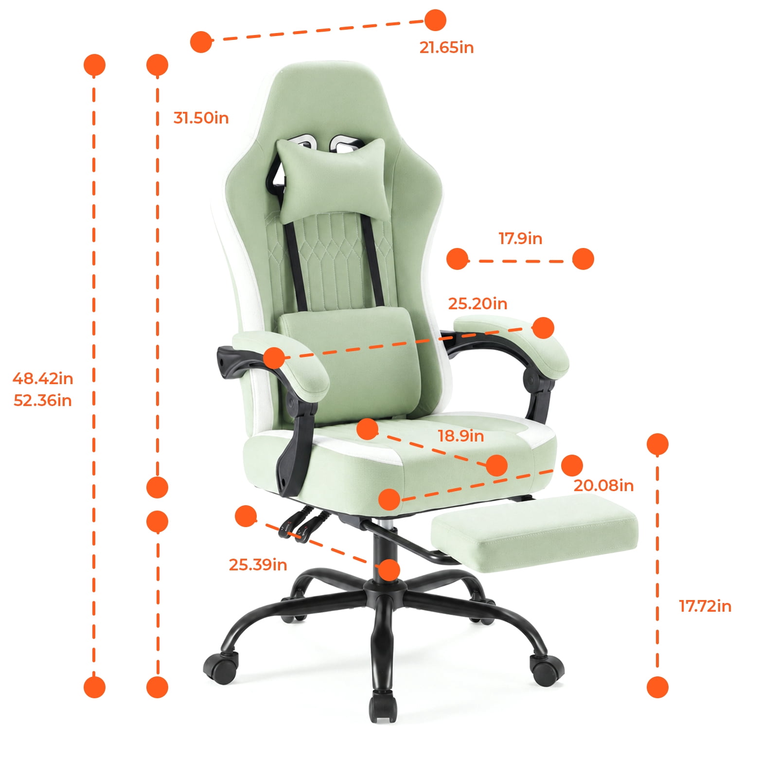 Alvantor Gaming Chair, Computer Office Chair with Linkage Armrests and Footrest, High Back Ergonomic Computer Chair with Lumbar Support Task Chair with Footrest