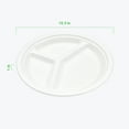 thumbnail image 5 of Reharvest Plato de Comedor Dividido de 3 Compartimentos de 10" [Caja de 700], Resistente, 100 % Biodegradable, Compostable en Casa, sin Plástico, Hecho de Fibras de Bagazo de Caña de Azúcar Ecológicas, 5 of 5