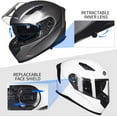 thumbnail image 5 of ILM Motorcycle Snowmobile Full Face Helmet Anti-fog Pinlock Dual Visor for Men Women DOT (White, XL), 5 of 7