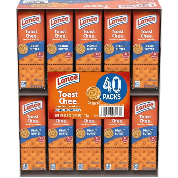Lance ToastChee Peanut Butter Crackers, 1.52 oz., 40 pk.