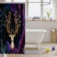 thumbnail image 3 of JOOCAR Elk Shower Curtains Deer Antler Pink Flower Branches Bathroom Curtains for Kids Boys Girls Room Decor, Wild Animal Waterproof Bath Curtains with 12 Hooks  72" W x 72" L, 3 of 7