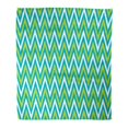 thumbnail image 1 of HATIART Throw Blanket Warm Cozy Print Flannel Blue Abstract Chevron Zig Zag Pattern Green Birthday Comfortable Soft for Bed Sofa and Couch 58x80 Inches, 1 of 1