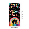 thumbnail image 3 of Welcome Back Banner with Rainbow and Pencils Colorful Backdrop for School Party Classroom Decoration Photography Props Festive Background Decor, 3 of 4