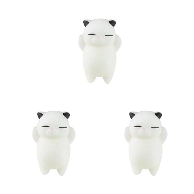 ZLight Mini Lingettes Douces Mignonnes pour Chat Balle Anti-Stress à Presser Qui Remonte Jouets Amusants Design de Chats Blancs Jouets de Pression Intéressants un Cadeau Chat aux Oreilles Noires 1 Pcs 3Ensemble