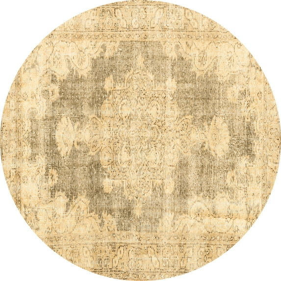 Ahgly Company Indoor Round Persian Brown Traditional Area Rugs, 8' Round