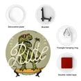thumbnail image 4 of Balery Dinosaur Print Bone China Decorative Plate Ceramic Dinner Plates Art Crafts with Display Stand-6in, 4 of 6