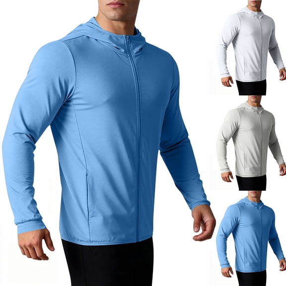 ZUBKTE UPF 50 Sun Protection Shirt for Men Long Sleeve Shirt, Quick Dry Breathable Fishing Outdoor Athletic Top XS-2XL
