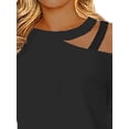 thumbnail image 3 of DYMADE Women Plus Size Sexy Off Shoulder Irregular Sequins Long Sleeve Casual Top, 3 of 4