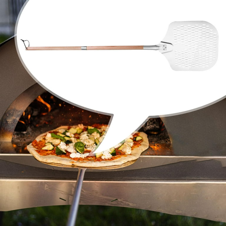 Metal Pizza Peel Pizza Spade Pizza Paddle Turning Peel Easy Storage Detachable Wooden Handle Oven Accessories Pizza Paddle Portable 132.7cm, Size