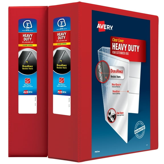 Avery Heavy-Duty View Red 3" Binder (39701)