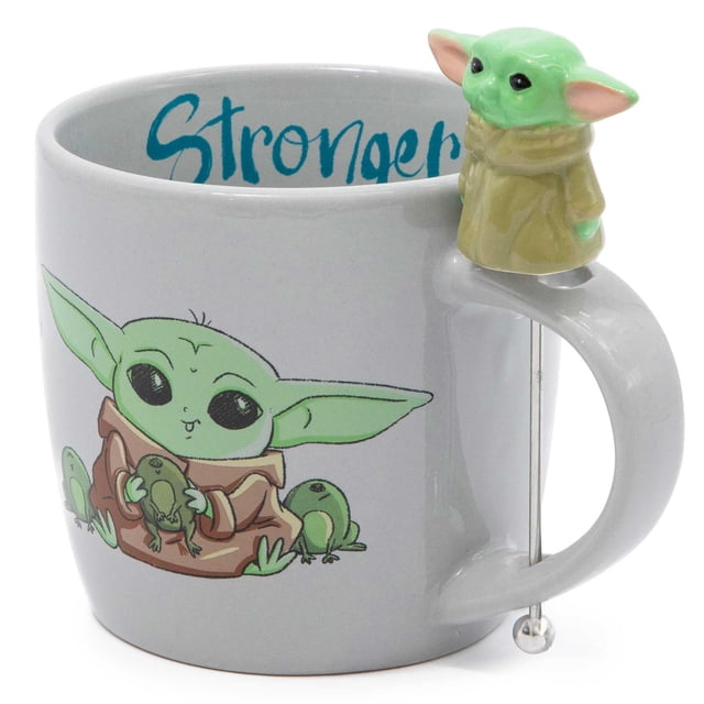 Taza de Cerámica con Revolvedor Baby Yoda de Disney Star Wars